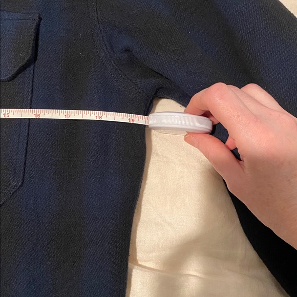 NWT Selected Homme ASOS Plaid Snap Button Blue Flannel Shirt Jacket. Size Small. - Picture 11 of 12